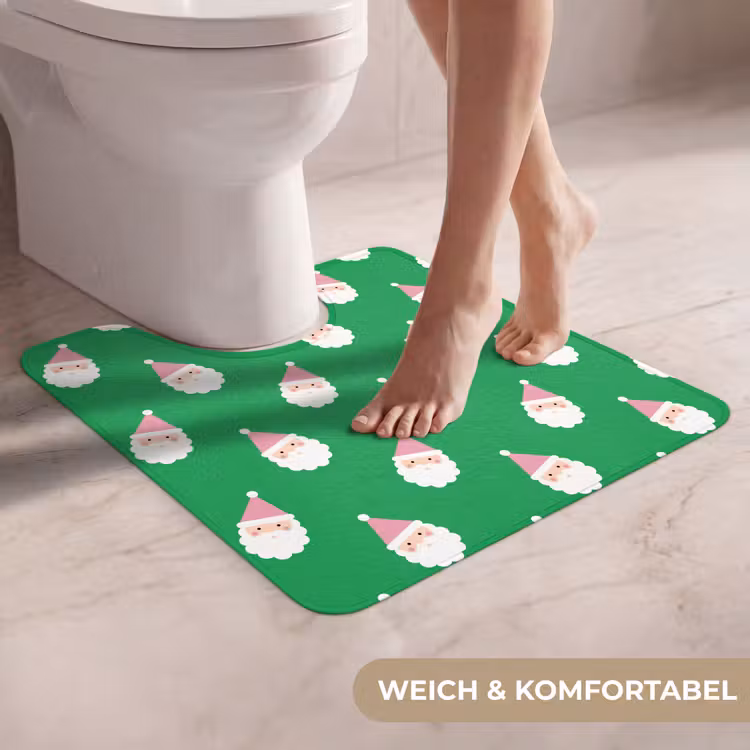 WC Vorleger - Weihnachtsmann – Weihnachten – Rosa – Grün — 5