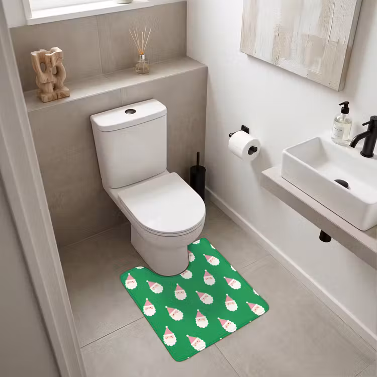 WC Vorleger - Weihnachtsmann – Weihnachten – Rosa – Grün — 6