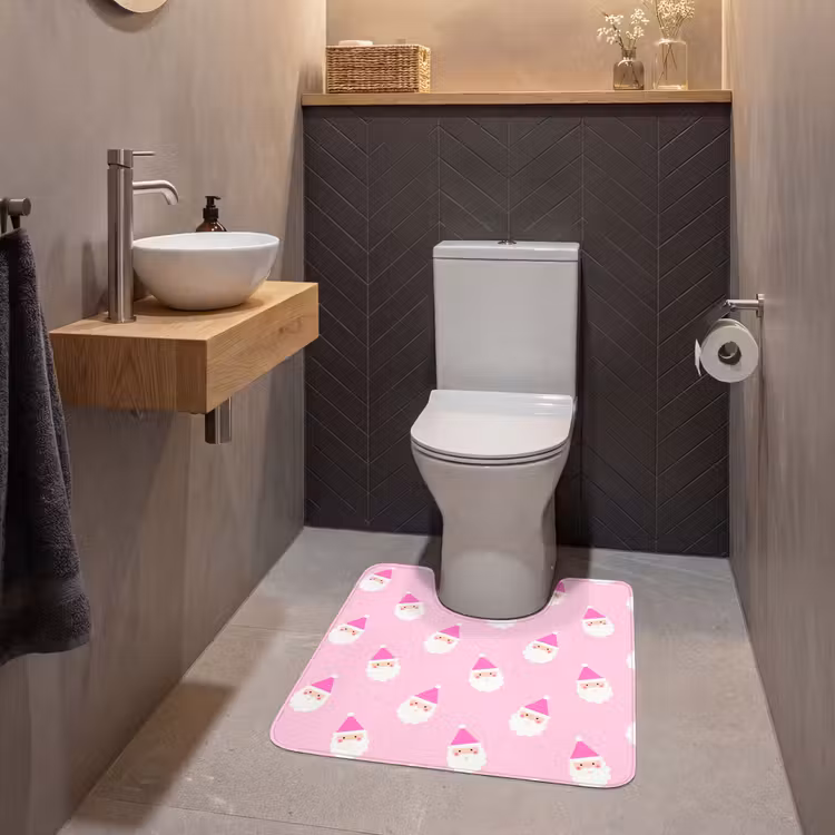 WC Vorleger - Weihnachtsmann – Weihnachten – Rosa – Pastell — 2