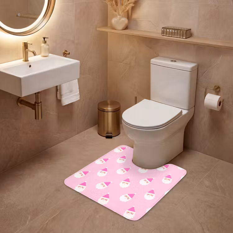 WC Vorleger - Weihnachtsmann – Weihnachten – Rosa – Pastell — 4