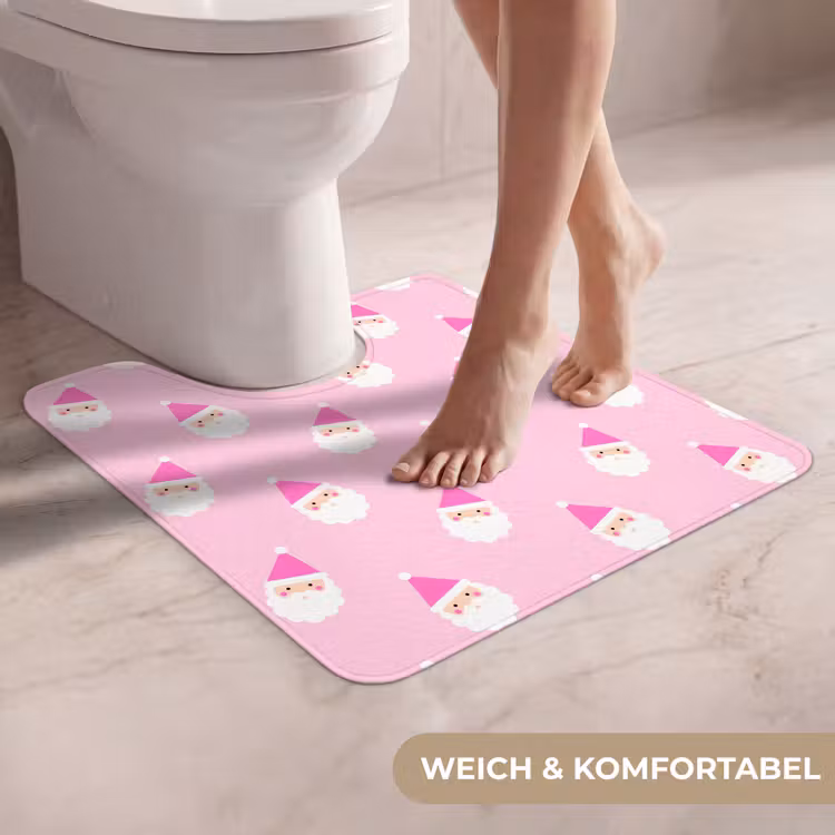 WC Vorleger - Weihnachtsmann – Weihnachten – Rosa – Pastell — 5