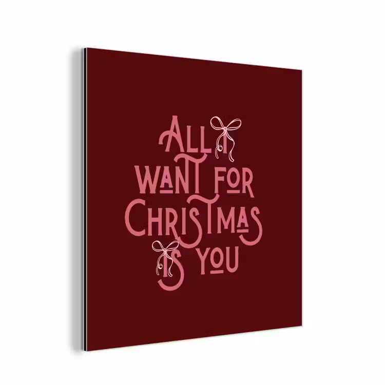 Alu-Dibond-Bild - Text – Weihnachten – Rot – Rosa — 1