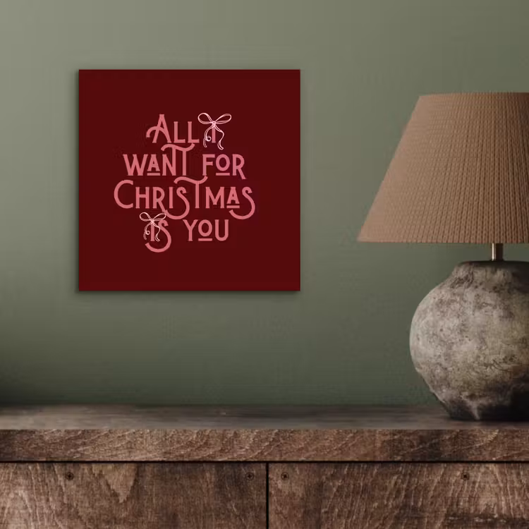Alu-Dibond-Bild - Text – Weihnachten – Rot – Rosa — 3