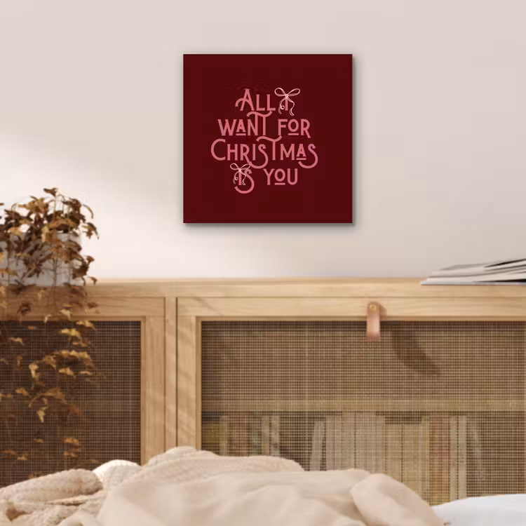 Alu-Dibond-Bild - Text – Weihnachten – Rot – Rosa — 4