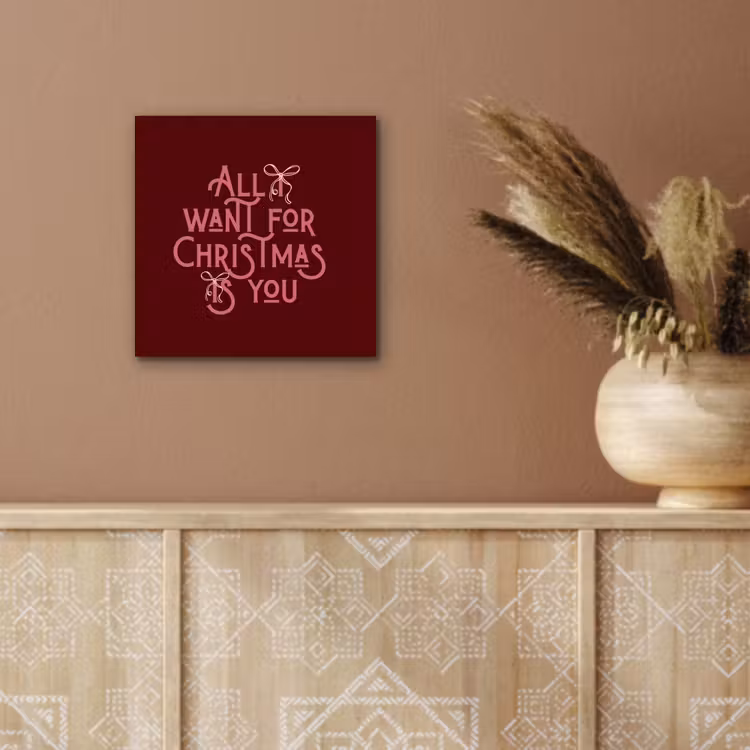 Alu-Dibond-Bild - Text – Weihnachten – Rot – Rosa — 5
