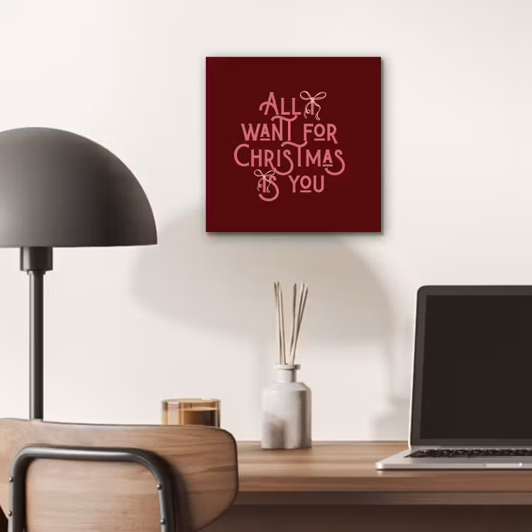 Alu-Dibond-Bild - Text – Weihnachten – Rot – Rosa — 6