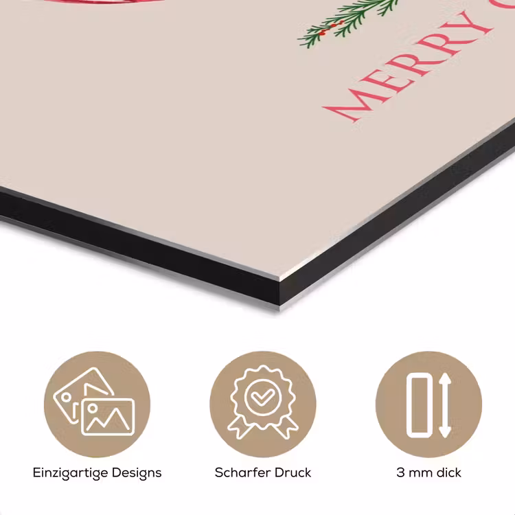 Alu-Dibond-Bild - Weihnachten – Weihnachtskugel – Text — 7