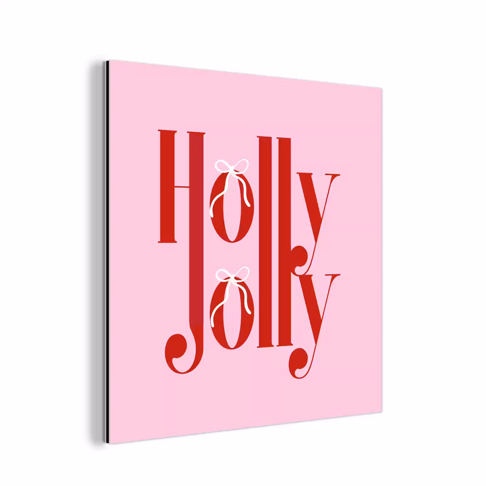 Alu-Dibond-Bild - Weihnachten – Text – Rot – Rosa — 1