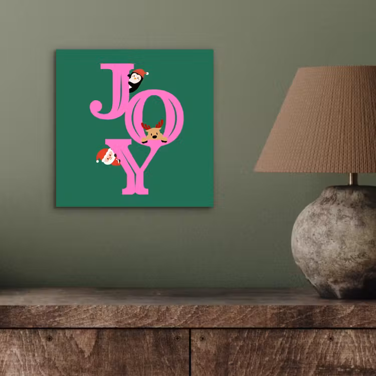 Alu-Dibond-Bild - Freude – Weihnachten – Animation – Rosa – Grün — 3