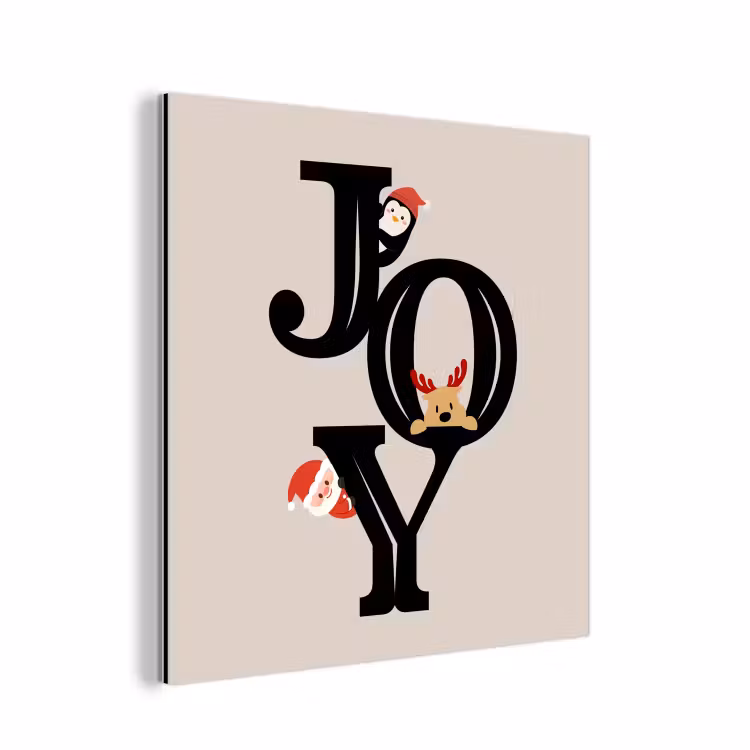 Alu-Dibond-Bild - Joy – Animation – Schwarz – Weihnachten — 1