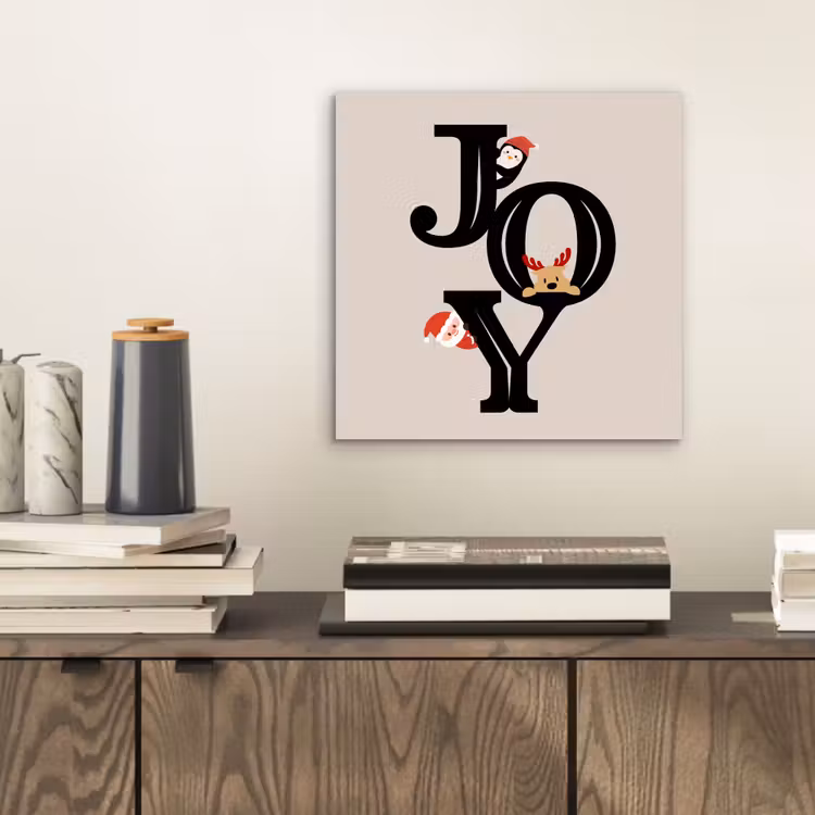 Alu-Dibond-Bild - Joy – Animation – Schwarz – Weihnachten — 2