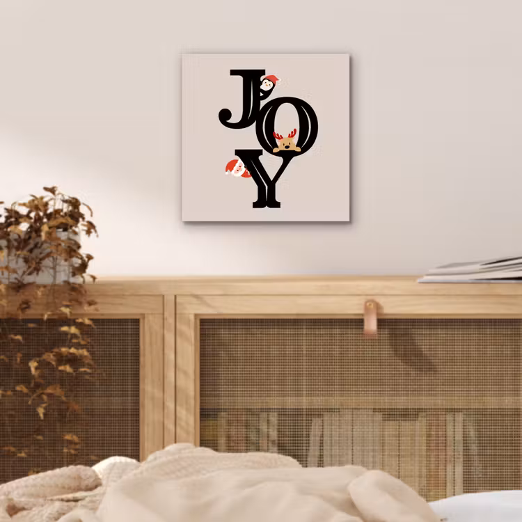 Alu-Dibond-Bild - Joy – Animation – Schwarz – Weihnachten — 4