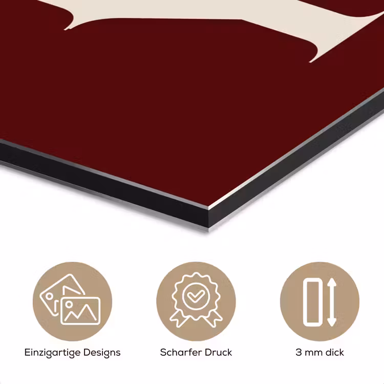 Alu-Dibond-Bild - Merry – Text – Dunkel – Rot — 7