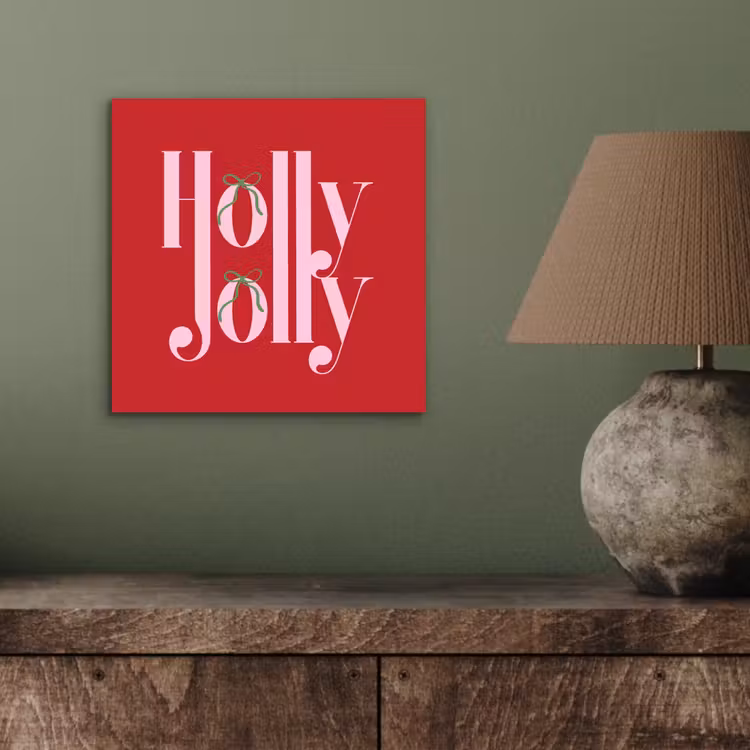 Alu-Dibond-Bild - Weihnachten – Rosa – Rot – Text — 3