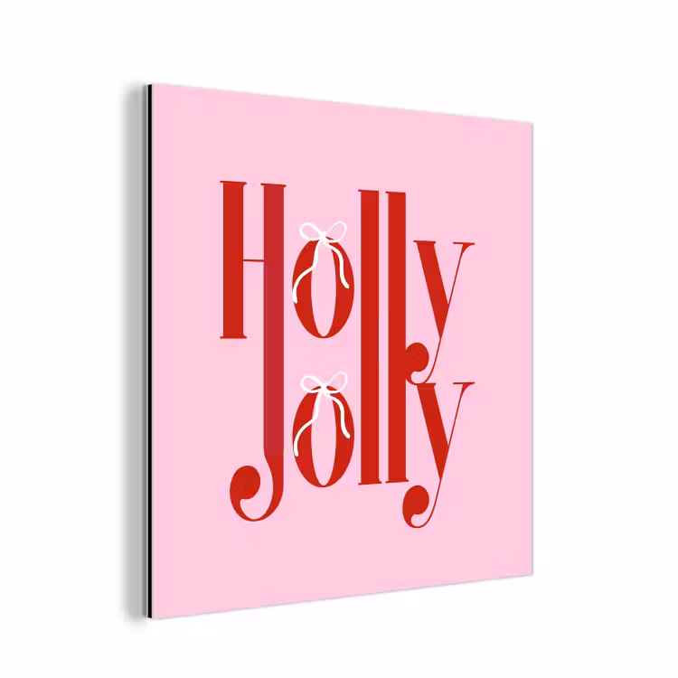 Alu-Dibond-Bild - Weihnachten – Text – Rot – Rosa — 1