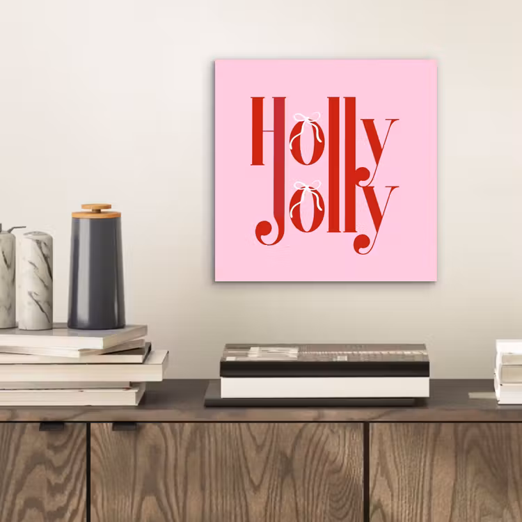 Alu-Dibond-Bild - Weihnachten – Text – Rot – Rosa — 2