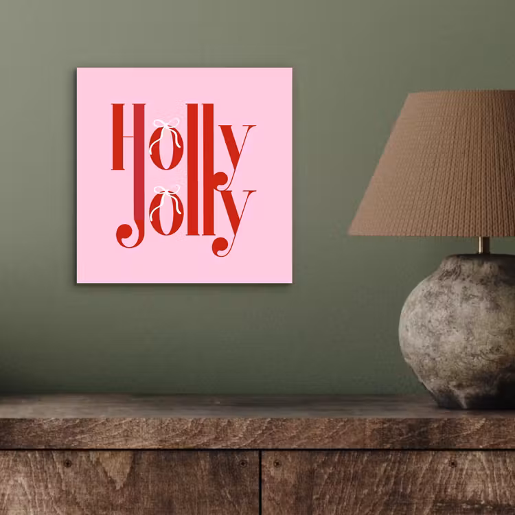 Alu-Dibond-Bild - Weihnachten – Text – Rot – Rosa — 3