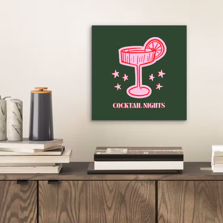 Alu-Dibond-Bild - Cocktail – Weihnachten – Rosa – Grün — 2