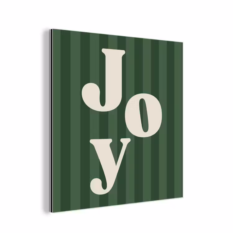 Alu-Dibond-Bild - Joy – Weihnachten – Text – Grün — 1