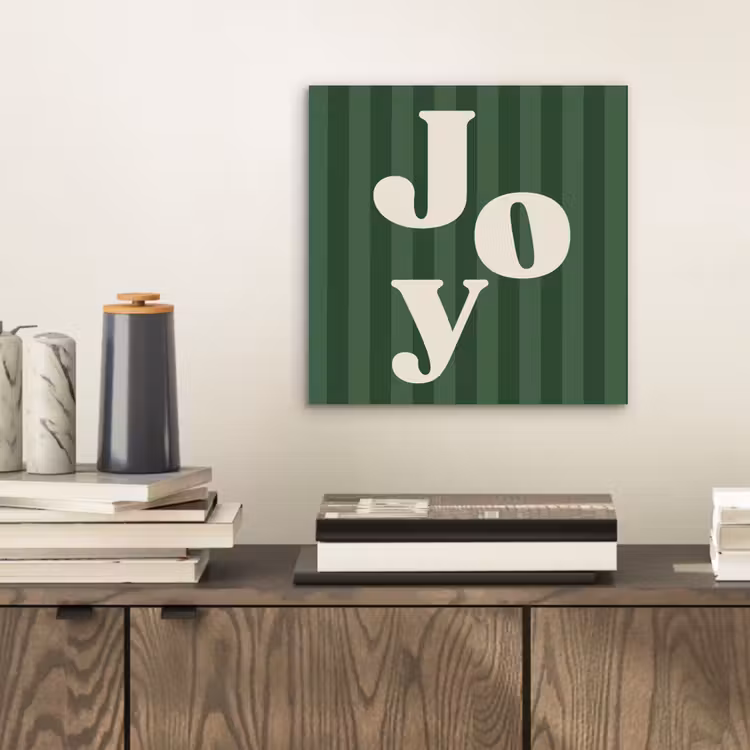 Alu-Dibond-Bild - Joy – Weihnachten – Text – Grün — 2