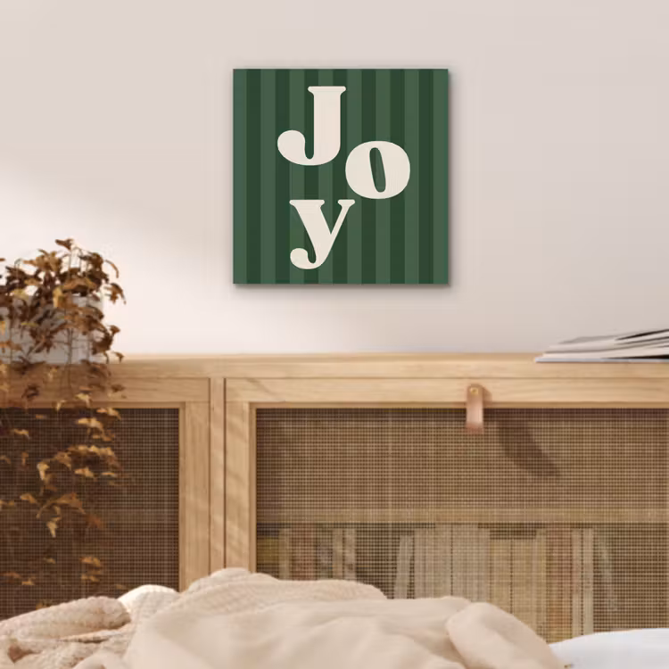 Alu-Dibond-Bild - Joy – Weihnachten – Text – Grün — 4