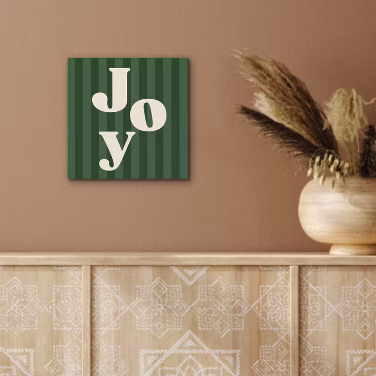 Alu-Dibond-Bild - Joy – Weihnachten – Text – Grün — 5