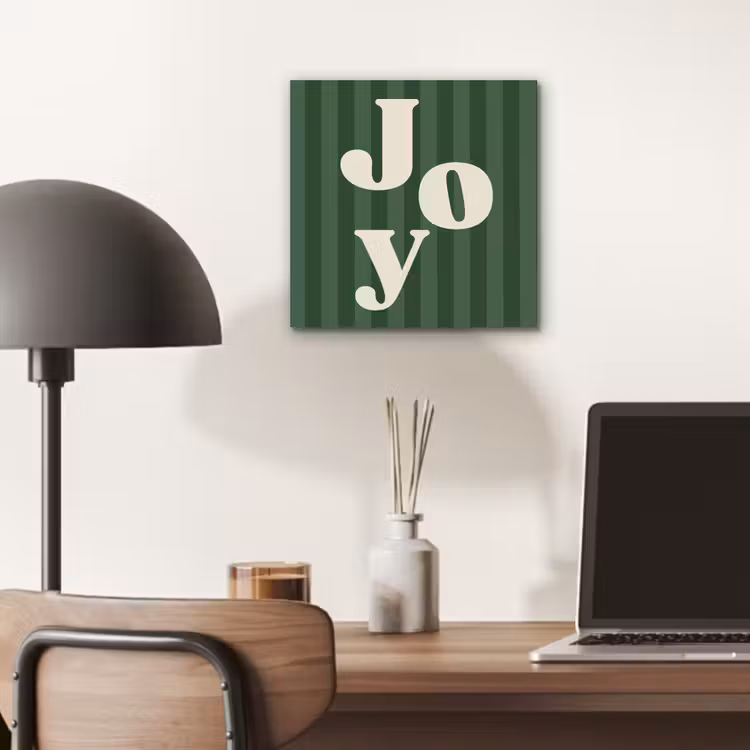 Alu-Dibond-Bild - Joy – Weihnachten – Text – Grün — 6