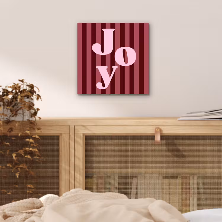 Alu-Dibond-Bild - Joy – Weihnachten – Text – Rosa — 4
