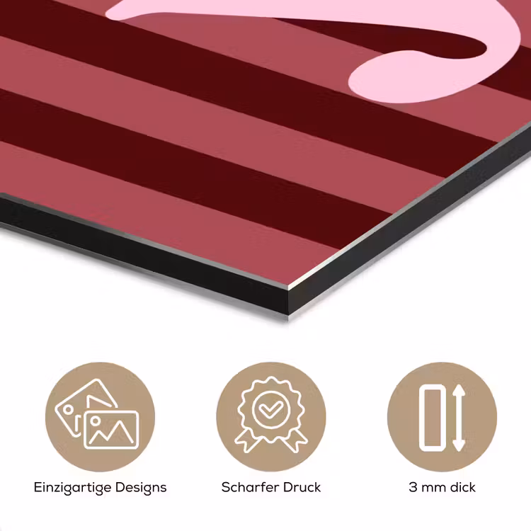 Alu-Dibond-Bild - Joy – Weihnachten – Text – Rosa — 7