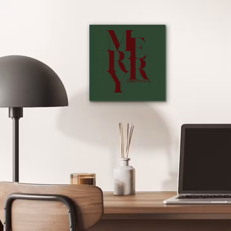 Alu-Dibond-Bild - Merry – Text – Grün – Weihnachten — 6