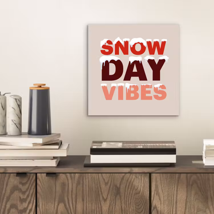 Alu-Dibond-Bild - Schnee – Weihnachten – Text – Rot — 2