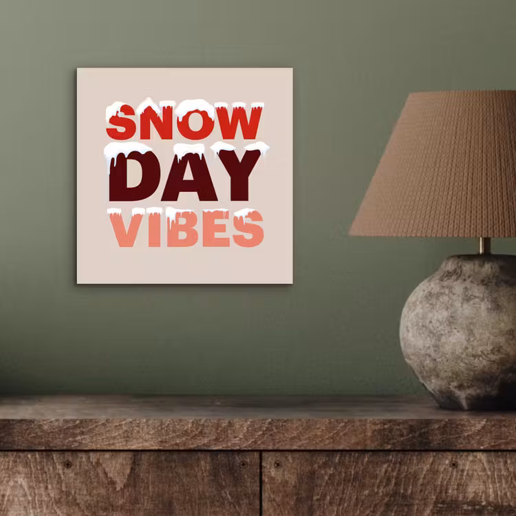 Alu-Dibond-Bild - Schnee – Weihnachten – Text – Rot — 3