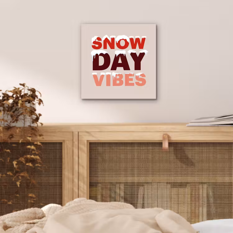 Alu-Dibond-Bild - Schnee – Weihnachten – Text – Rot — 4