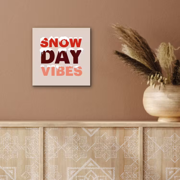 Alu-Dibond-Bild - Schnee – Weihnachten – Text – Rot — 5