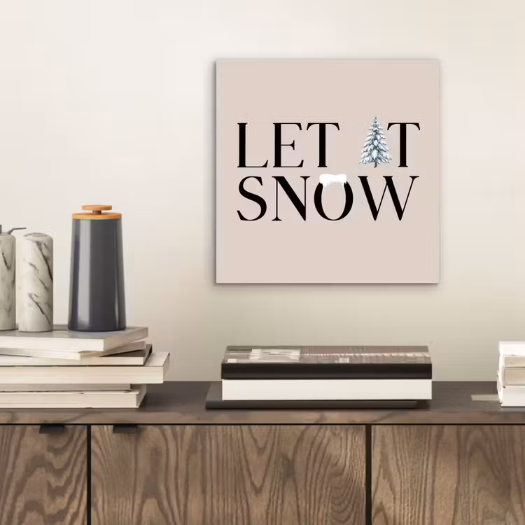Alu-Dibond-Bild - Text – Weihnachten – Schnee — 2