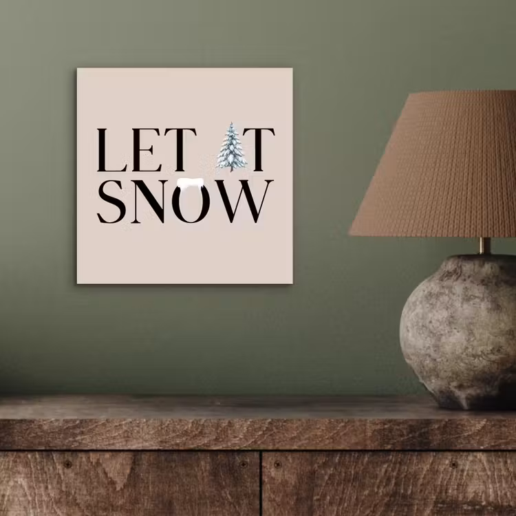 Alu-Dibond-Bild - Text – Weihnachten – Schnee — 3
