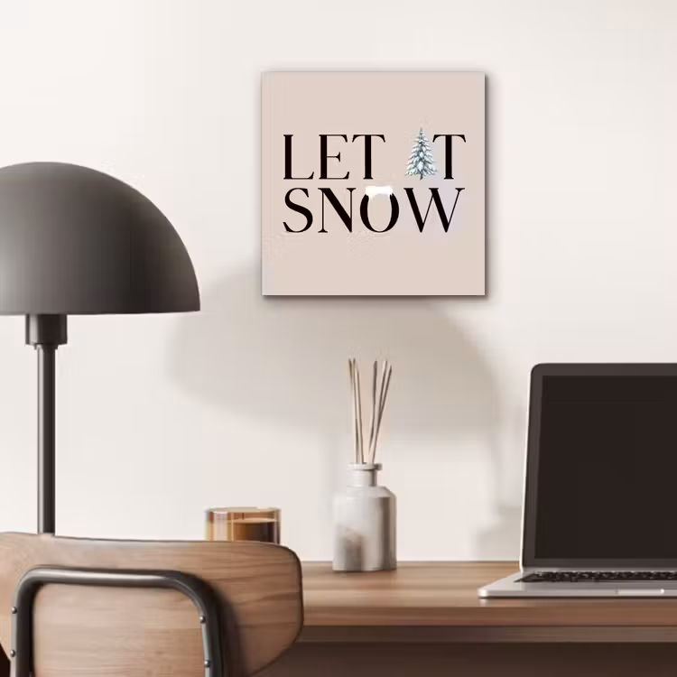 Alu-Dibond-Bild - Text – Weihnachten – Schnee — 6