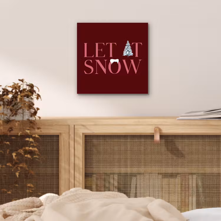 Alu-Dibond-Bild - Text – Weihnachten – Schnee – Rosa — 4