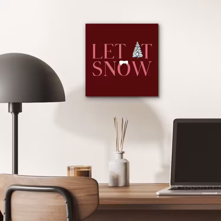 Alu-Dibond-Bild - Text – Weihnachten – Schnee – Rosa — 6