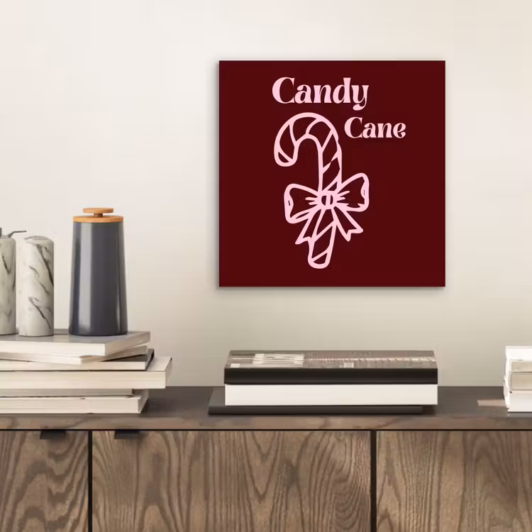 Alu-Dibond-Bild - Weihnachten – Süßigkeiten – Text – Rosa — 2