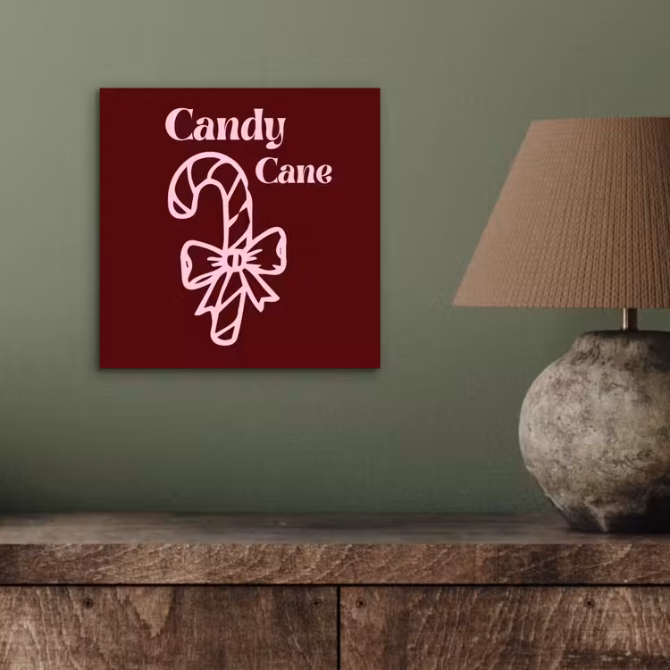 Alu-Dibond-Bild - Weihnachten – Süßigkeiten – Text – Rosa — 3