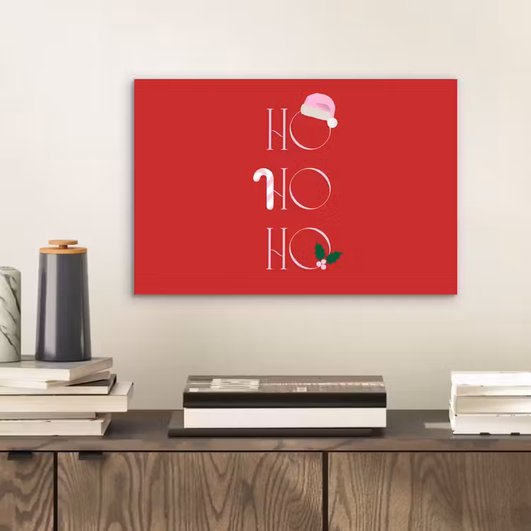 Alu-Dibond-Bild - Weihnachten – Text – Illustration – Rot — 2