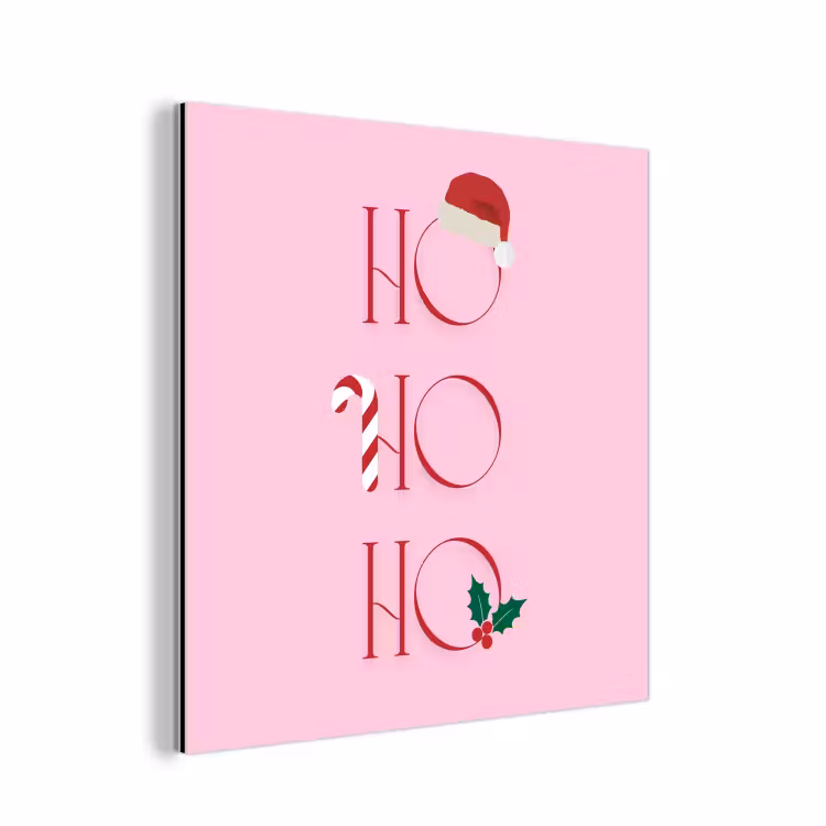 Alu-Dibond-Bild - Weihnachten – Text – Rosa – Illustration — 1