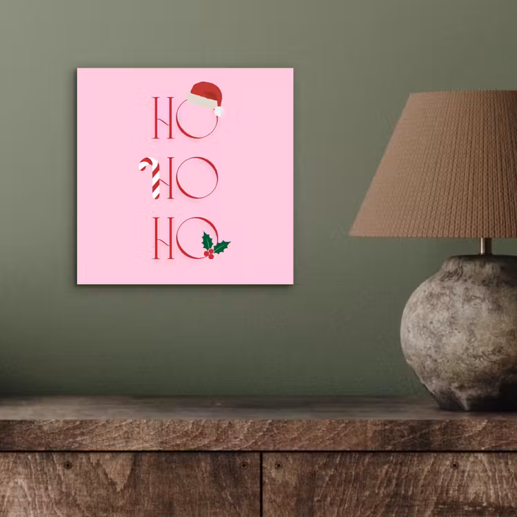Alu-Dibond-Bild - Weihnachten – Text – Rosa – Illustration — 3