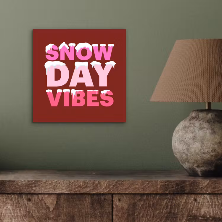 Alu-Dibond-Bild - Weihnachten – Text – Schnee – Rot – Rosa — 3