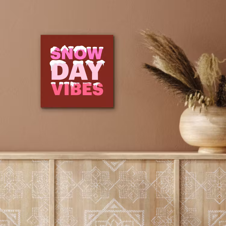 Alu-Dibond-Bild - Weihnachten – Text – Schnee – Rot – Rosa — 5