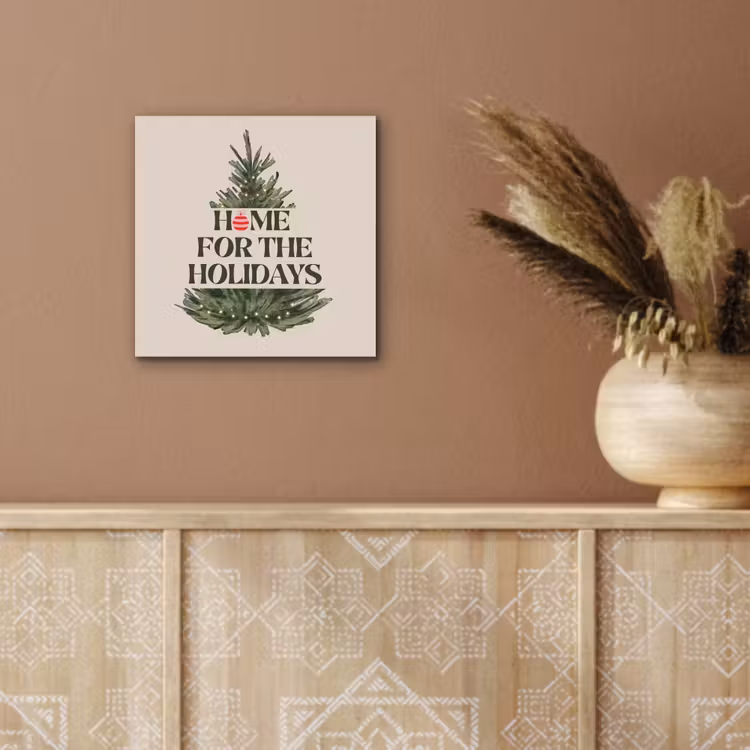 Alu-Dibond-Bild - Weihnachten – Text – Weihnachtsbaum – Beige — 5