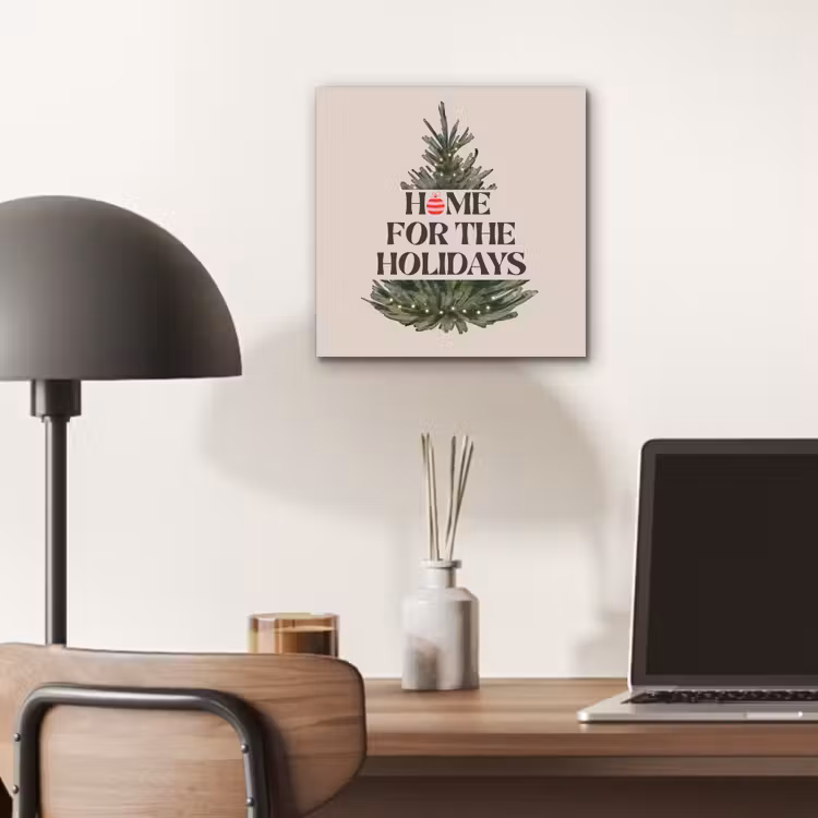 Alu-Dibond-Bild - Weihnachten – Text – Weihnachtsbaum – Beige — 6