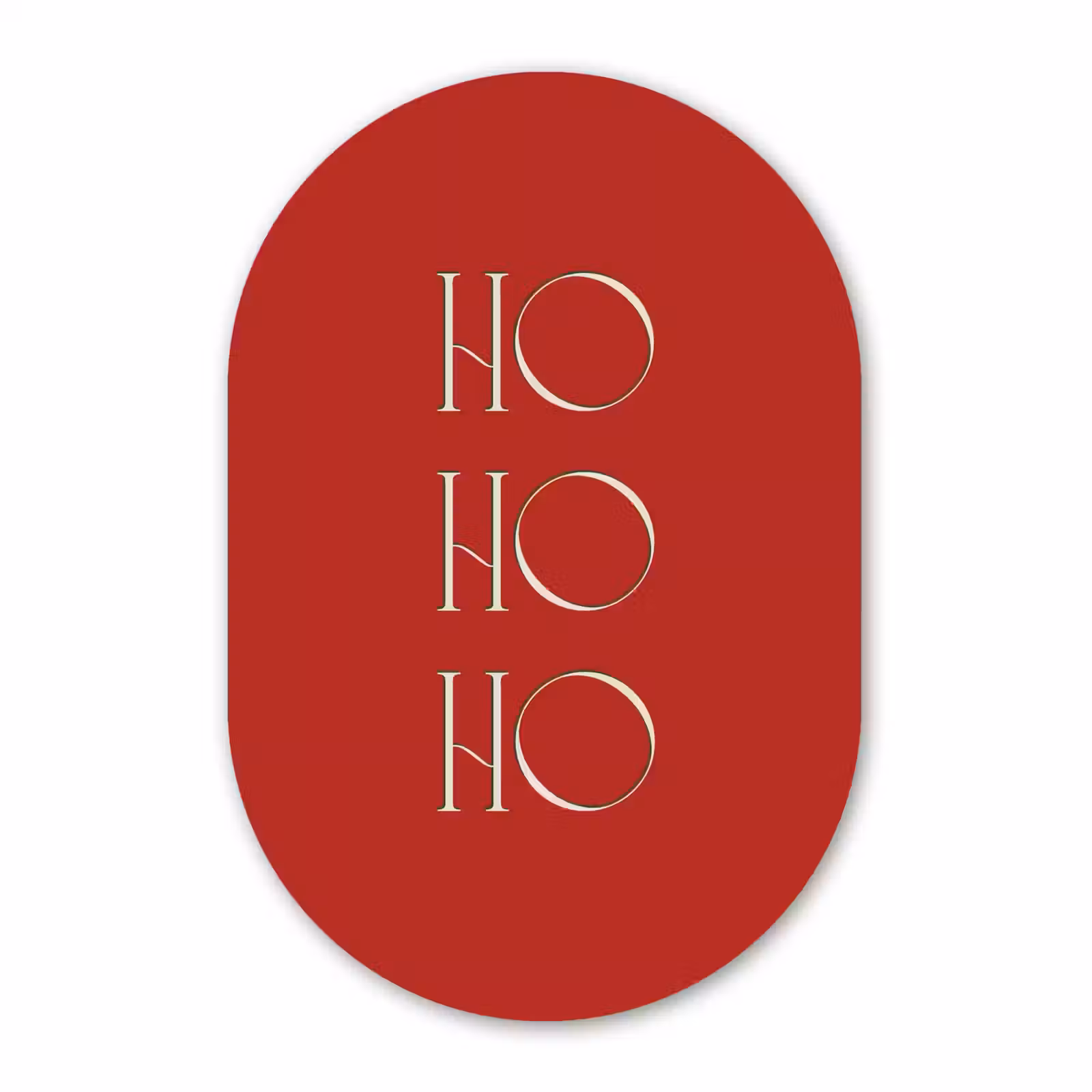 Alu-Dibond-Bild Oval - Text – Weihnachten – Modern – Rot — 1