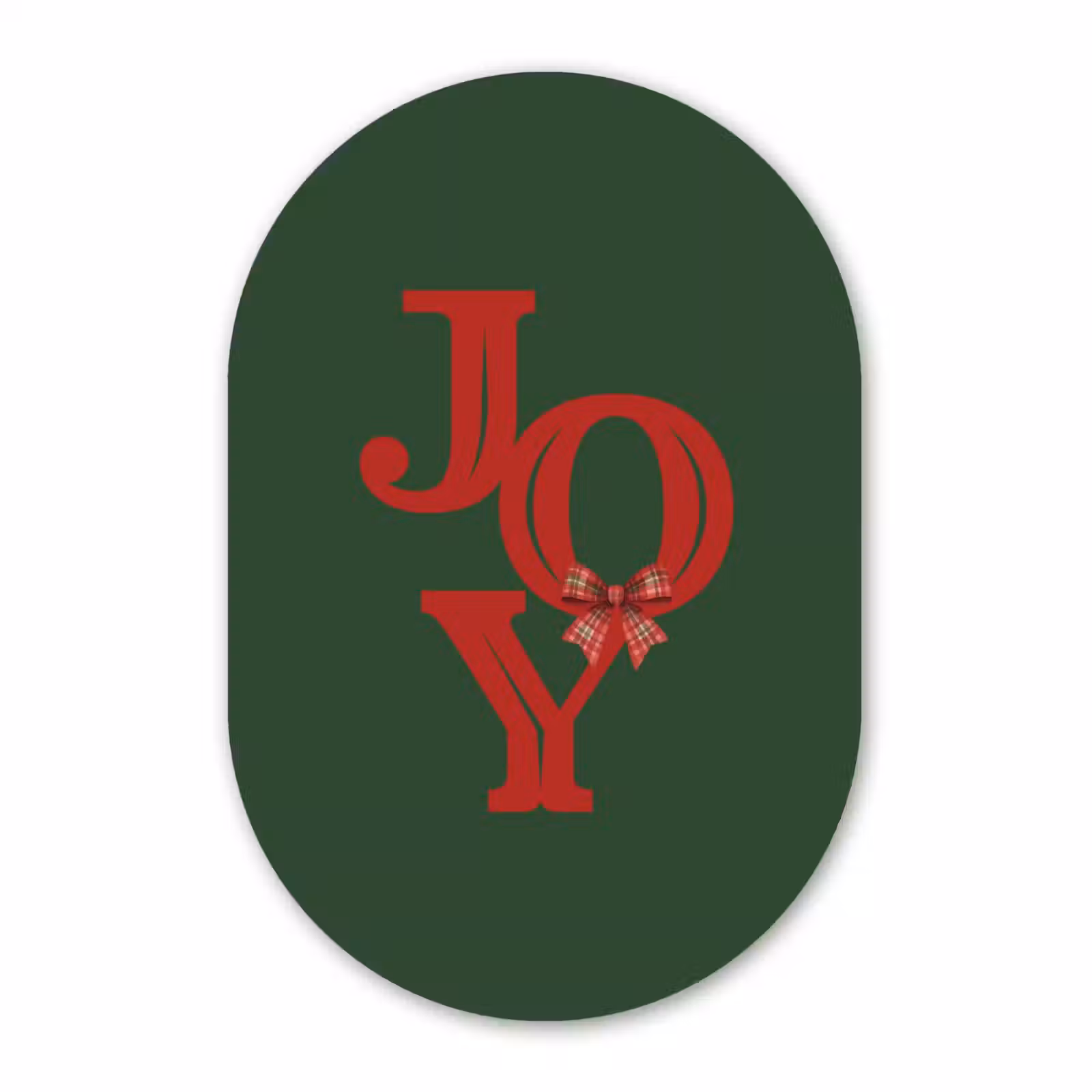 Alu-Dibond-Bild Oval - Text – Weihnachten – Rot — 1